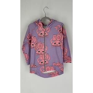 Dear Sophie Crabi Purple Hoodie Pullover Full Zip Girls Size 4-6Y New Pink